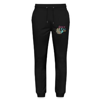 Cheers Bird Bam Mahjong Tiles Funny - Stanley/Stella Mover Unisex Organic Jogging Trousers - black - Front - Marisol (170cm) & Nik (191cm)