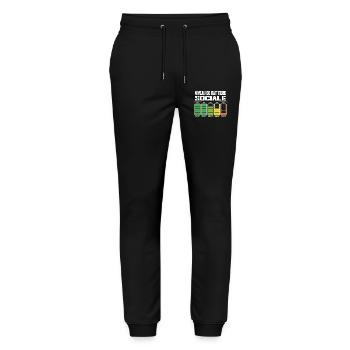 Niveau De Batterie Sociale Humour Introverti - Pantalon de jogging bio MOVER Stanley/Stella unisexe - noir - Devant - Marisol (170cm) & Nik (191cm)