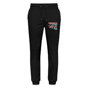 Maman Cor Français - Pantalon de jogging bio MOVER Stanley/Stella unisexe - noir - Devant - Marisol (170cm) & Nik (191cm)