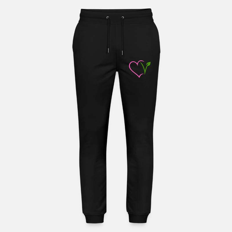 Vegan Herz - Stanley/Stella Unisex Bio Jogginghose Mover  - Schwarz
