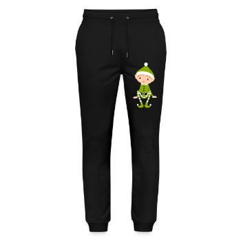 Funny Christmas Elf - Stanley/Stella Mover Unisex Organic Jogging Trousers - black - Front - Marisol (170cm) & Nik (191cm)