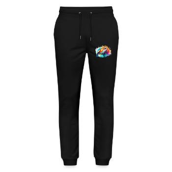 Sea Turtle Design - Stanley/Stella Mover Unisex Organic Jogging Trousers - black - Front - Marisol (170cm) & Nik (191cm)