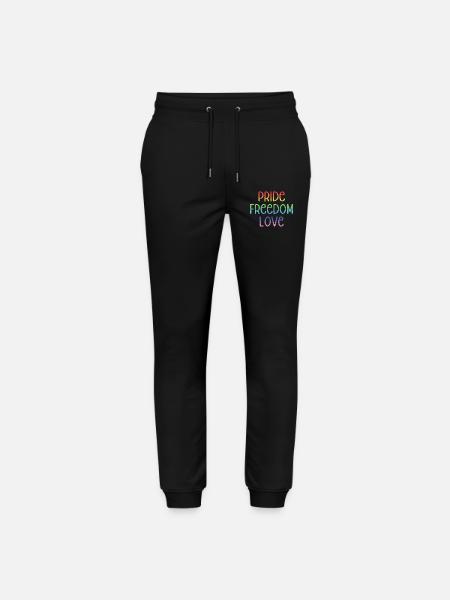 LGBT Pride Month - Peace. Freedom. Love. - Stanley/Stella Mover Unisex Organic Jogging Trousers - black