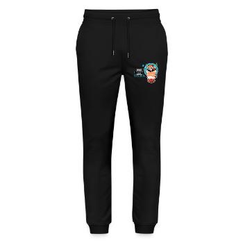 i love Boba - Stanley/Stella Unisex Bio Jogginghose Mover  - Schwarz - Vorne - Marisol (170cm) & Nik (191cm)