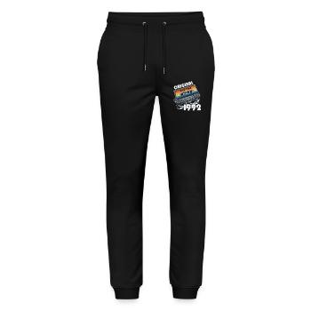 33ème anniversaire cadeau homme cassette mars 1992 - Pantalon de jogging bio MOVER Stanley/Stella unisexe - noir - Devant - Marisol (170cm) & Nik (191cm)