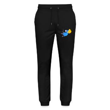 Happy Blue Mouse & Yellow Cheese - Stanley/Stella Mover Unisex Organic Jogging Trousers - black - Front - Marisol (170cm) & Nik (191cm)