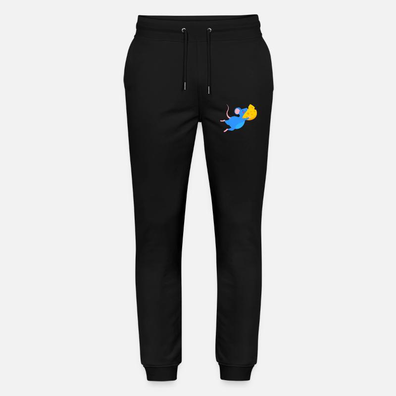 Fröhliche blaue Maus & gelber Käse - Stanley/Stella Unisex Bio Jogginghose Mover  - Schwarz