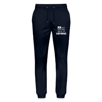 Ich geb dem Ding gleich ne Kopfnuss - Stanley/Stella Unisex Bio Jogginghose Mover  - Navy - Vorne - Marisol (170cm) & Nik (191cm)
