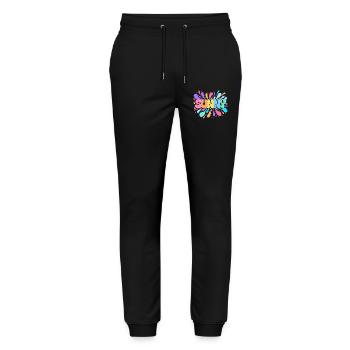 Sunny PopArt Multicolor - Stanley/Stella Unisex Bio Jogginghose Mover  - Schwarz - Vorne - Marisol (170cm) & Nik (191cm)