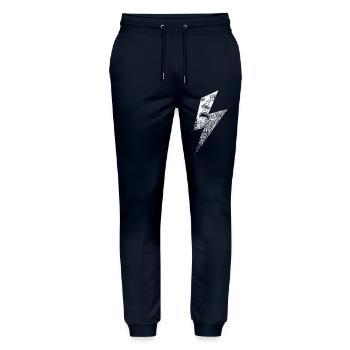 Rebellen-Blitz-Lecken - Stanley/Stella Unisex Bio Jogginghose Mover  - Navy - Vorne - Marisol (170cm) & Nik (191cm)