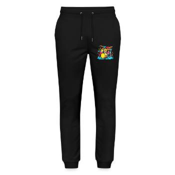 Drum Portrait - Stanley/Stella Mover Unisex Organic Jogging Trousers - black - Front - Marisol (170cm) & Nik (191cm)