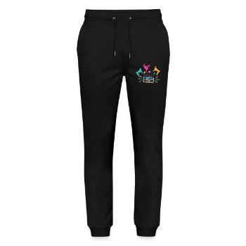 Boombox Neon Dancing Silhouettes - Stanley/Stella Mover Unisex Organic Jogging Trousers - black - Front - Marisol (170cm) & Nik (191cm)