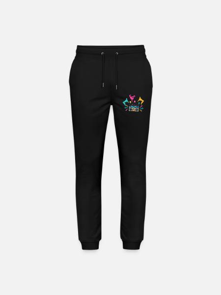 Boombox Neon Dancing Silhouettes - Stanley/Stella Mover Unisex Organic Jogging Trousers - black