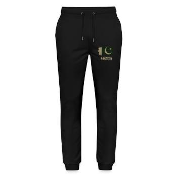Pakistan Grunge Flag, Pakistani Proud - Stanley/Stella Mover Unisex Organic Jogging Trousers - black - Front - Marisol (170cm) & Nik (191cm)