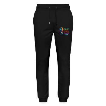 Once You Learn to Read You Will Be Free - Stanley/Stella Mover Unisex Organic Jogging Trousers - black - Front - Marisol (170cm) & Nik (191cm)