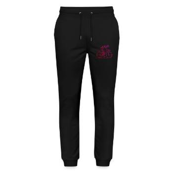 Graphique vélo de route pour vélo de route - Pantalon de jogging bio MOVER Stanley/Stella unisexe - noir - Devant - Marisol (170cm) & Nik (191cm)