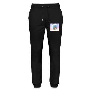 Wild Ride Hippo Burger Patch - Stanley/Stella Unisex Bio Jogginghose Mover  - Schwarz - Vorne - Marisol (170cm) & Nik (191cm)