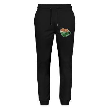 Schlafender Welpe im grünen Becher - Stanley/Stella Unisex Bio Jogginghose Mover  - Schwarz - Vorne - Marisol (170cm) & Nik (191cm)