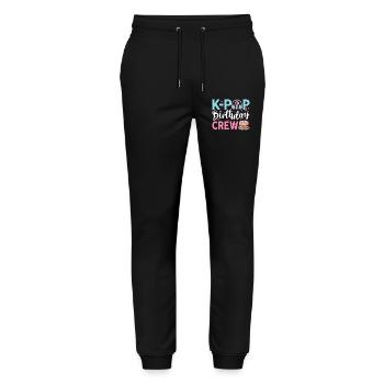 K-Pop Birthday Crew - Stanley/Stella Mover Unisex Organic Jogging Trousers - black - Front - Marisol (170cm) & Nik (191cm)