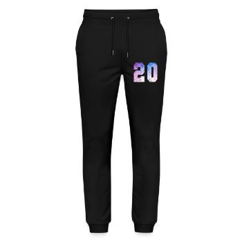 Ausgabe 20 – 20-jähriges Jubiläumsgeschenk - Stanley/Stella Unisex Bio Jogginghose Mover  - Schwarz - Vorne - Marisol (170cm) & Nik (191cm)