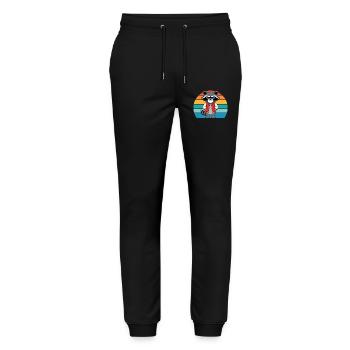 Naughty Retro Raccoon for Raccoon Lovers - Stanley/Stella Mover Unisex Organic Jogging Trousers - black - Front - Marisol (170cm) & Nik (191cm)