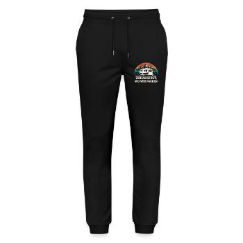 Zuhause ist wo wir parken Camping Shirt - Stanley/Stella Unisex Bio Jogginghose Mover  - Schwarz - Vorne - Marisol (170cm) & Nik (191cm)