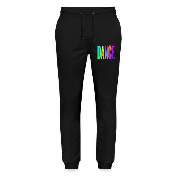 Rainbow Gradient Dance Typography - Stanley/Stella Mover Unisex Organic Jogging Trousers - black - Front - Marisol (170cm) & Nik (191cm)