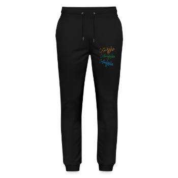 Cooltrendyfashion - Stanley/Stella Unisex Bio Jogginghose Mover  - Schwarz - Vorne - Marisol (170cm) & Nik (191cm)