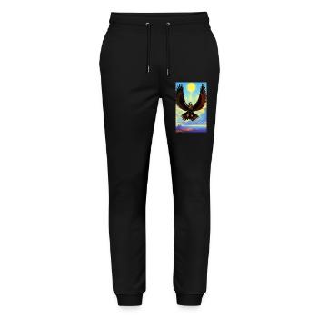 Adler | Vogel | Freiheit | Tiere - Stanley/Stella Unisex Bio Jogginghose Mover  - Schwarz - Vorne - Marisol (170cm) & Nik (191cm)