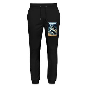 Orca | Wal | Killerwal | Meerestier | Ozean - Stanley/Stella Unisex Bio Jogginghose Mover  - Schwarz - Vorne - Marisol (170cm) & Nik (191cm)