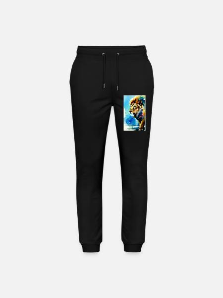 Löwe | Tier | Raubtier | Brüllen | König | Afrika - Stanley/Stella Unisex Bio Jogginghose Mover - Schwarz