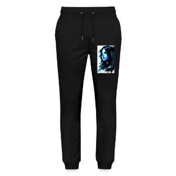 Woman | Face | Girls | Anime - Stanley/Stella Mover Unisex Organic Jogging Trousers - black - Front - Marisol (170cm) & Nik (191cm)