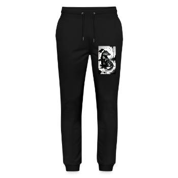 Krokodil Kunst - Stanley/Stella Unisex Bio Jogginghose Mover  - Schwarz - Vorne - Marisol (170cm) & Nik (191cm)