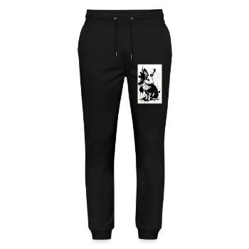 Lapin mignon - Pantalon de jogging bio MOVER Stanley/Stella unisexe - noir - Devant - Marisol (170cm) & Nik (191cm)