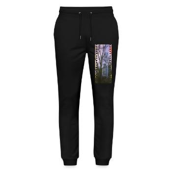 Frankfurt Skyline Panorama - Stanley/Stella Unisex Bio Jogginghose Mover  - Schwarz - Vorne - Marisol (170cm) & Nik (191cm)