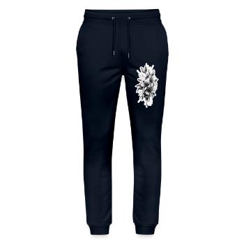 Wunderschönes Blumengesteck in Tribalform - Stanley/Stella Unisex Bio Jogginghose Mover  - Navy - Vorne - Marisol (170cm) & Nik (191cm)