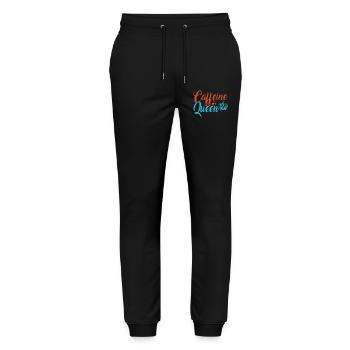 Die koffeinhaltige Kaffeekönigin - Stanley/Stella Unisex Bio Jogginghose Mover  - Schwarz - Vorne - Marisol (170cm) & Nik (191cm)