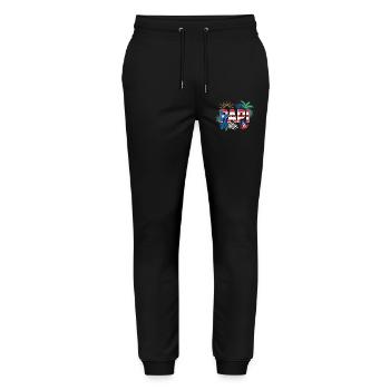 Papi Puerto Rico Flagge Urlaub Sommer - Stanley/Stella Unisex Bio Jogginghose Mover  - Schwarz - Vorne - Marisol (170cm) & Nik (191cm)