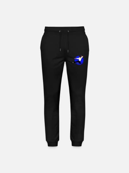 Karate-Flugtritt im blauen Kreis - Stanley/Stella Unisex Bio Jogginghose Mover - Schwarz