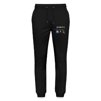 Ich komme in die Schule | Einschulung Schulanfang - Stanley/Stella Unisex Bio Jogginghose Mover  - Schwarz - Vorne - Marisol (170cm) & Nik (191cm)