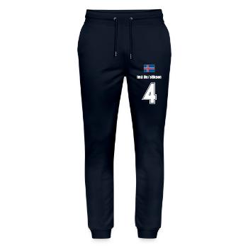 Island Trikot Nr.4 - Stanley/Stella Unisex Bio Jogginghose Mover  - Navy - Vorne - Marisol (170cm) & Nik (191cm)