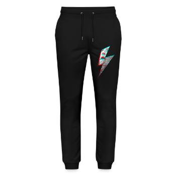 Rebellen-Blitz-Lecken - Stanley/Stella Unisex Bio Jogginghose Mover  - Schwarz - Vorne - Marisol (170cm) & Nik (191cm)