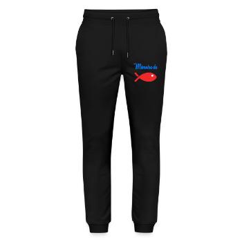 FISH. MEMORY. HUMOR - Stanley/Stella Mover Unisex Organic Jogging Trousers - black - Front - Marisol (170cm) & Nik (191cm)