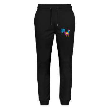 Hahn bunt Gockel Bauernhof tierisch Ostern Tiere - Stanley/Stella Unisex Bio Jogginghose Mover  - Schwarz - Vorne - Marisol (170cm) & Nik (191cm)