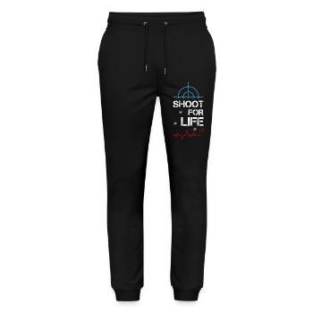 Shoot For Life Sniper - Stanley/Stella Mover Unisex Organic Jogging Trousers - black - Front - Marisol (170cm) & Nik (191cm)