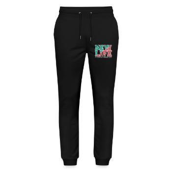 NEW LIFE Bible Verse Proverb - Stanley/Stella Mover Unisex Organic Jogging Trousers - black - Front - Marisol (170cm) & Nik (191cm)