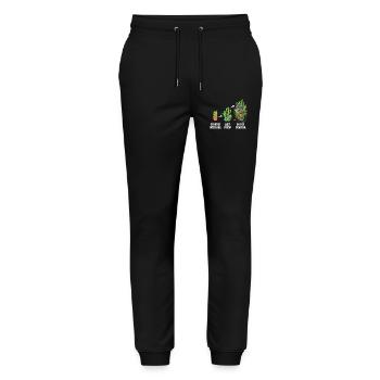 Witzige Sukkulenten-Kaktus-Sammler - Stanley/Stella Unisex Bio Jogginghose Mover  - Schwarz - Vorne - Marisol (170cm) & Nik (191cm)