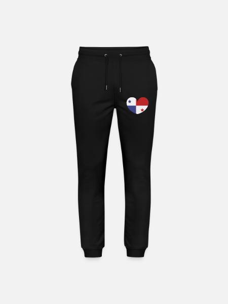 Panama heart flag - Stanley/Stella Mover Unisex Organic Jogging Trousers - black