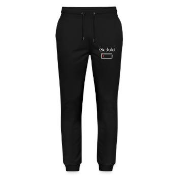 Patience Battery Motif Battery Empty - Stanley/Stella Mover Unisex Organic Jogging Trousers - black - Front - Marisol (170cm) & Nik (191cm)
