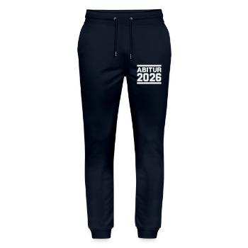 Abitur 2026  - Stanley/Stella Unisex Bio Jogginghose Mover  - Navy - Vorne - Marisol (170cm) & Nik (191cm)